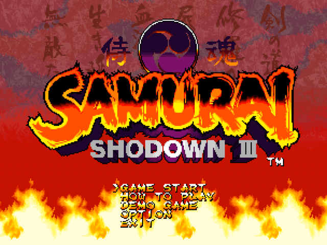 Samurai Shodown III title screen for Neo Geo CD